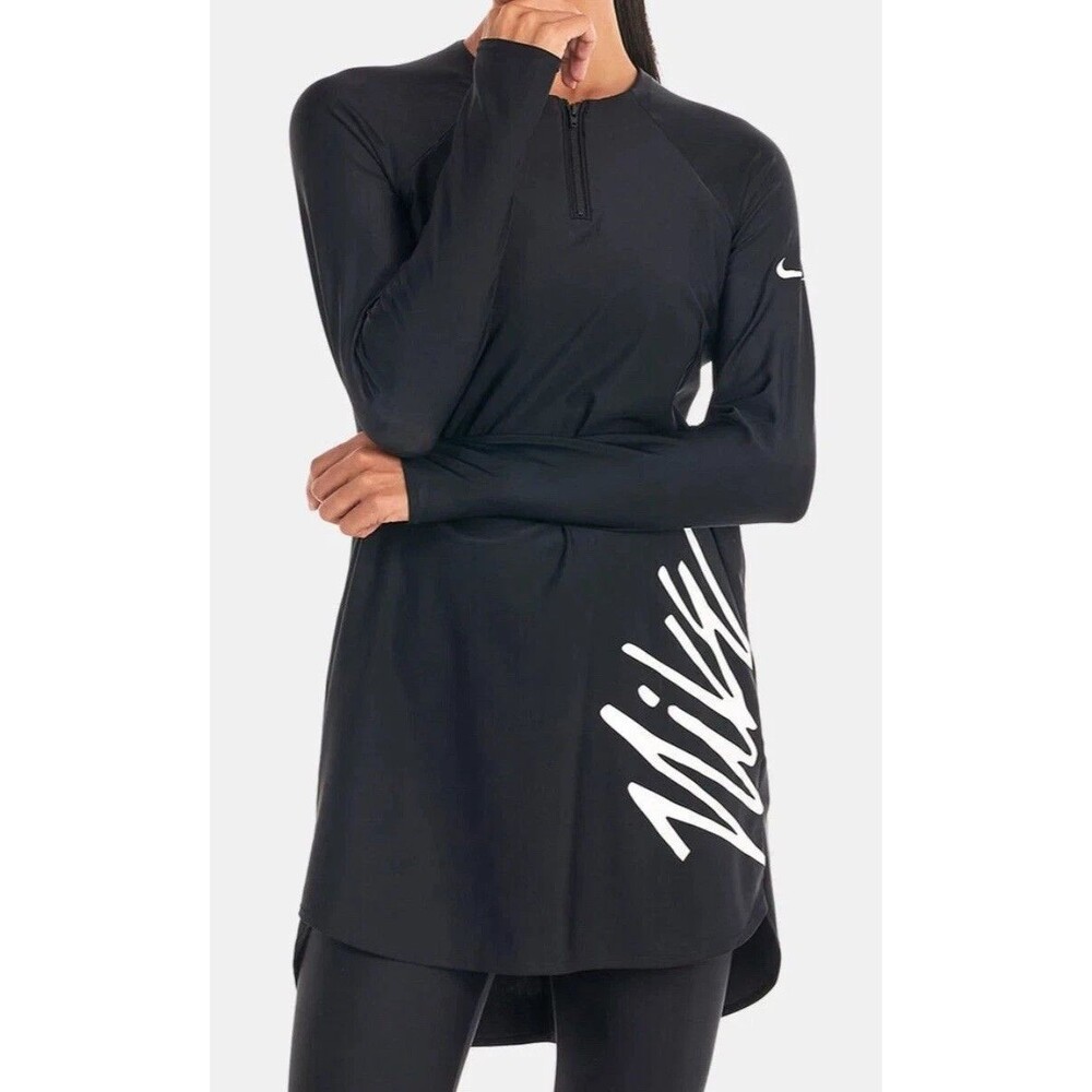 Nike Victory Size XS Full-Coverage Swim Tunic UPF 40+ Black NESSC220-006 NEW
